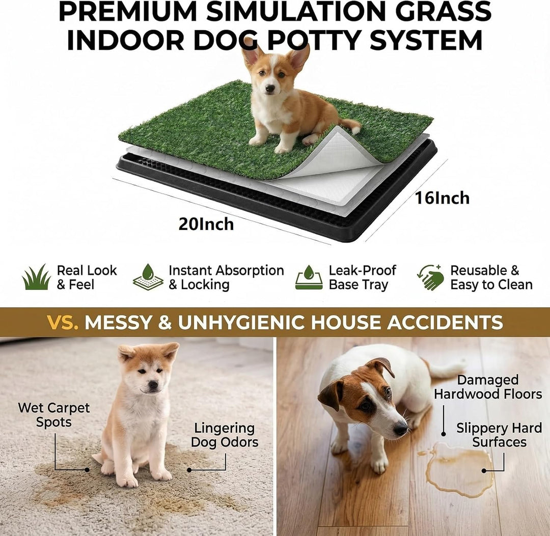 Hundegras-Pad Hundetoilette Töpfchen mit Tablett Kunstrasen-Töpfchen-Trainingspad Wiederverwendbares
