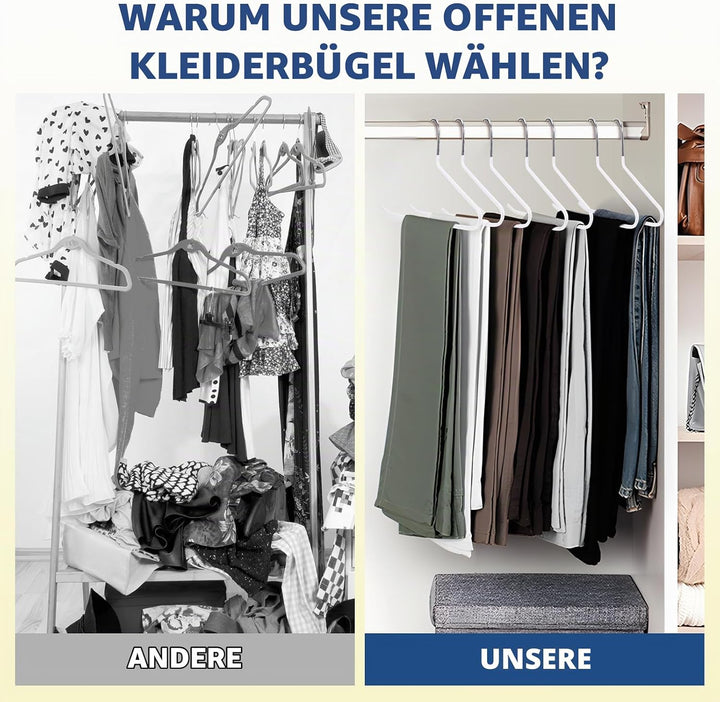 12er-Pack Hosenbügel, Kleiderbügel Hosen mit Offenen Enden