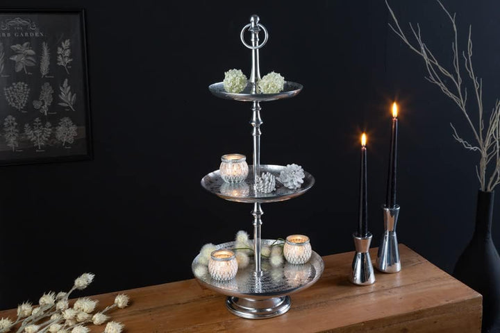 Etagere ORIENT - 65cm - silber - Metall-Aluminium-Legierung Unikat 65 cm, 65 cm