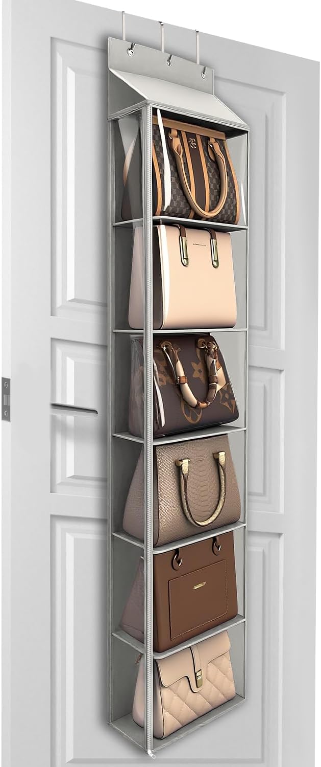 Lirex Geldbörsen-Organizer, 6 Taschen Handtaschen-Organizer mit Reissverschluss zum Aufhängen, für S
