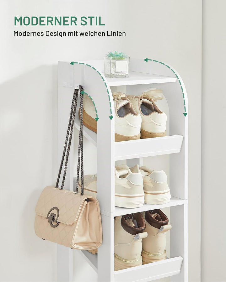 Hzuaneri Vertikales Schuhregal, 7 Ebenen Schmale Schuhregale, Holz-Schuh-Organizer Für Schrank, Eing