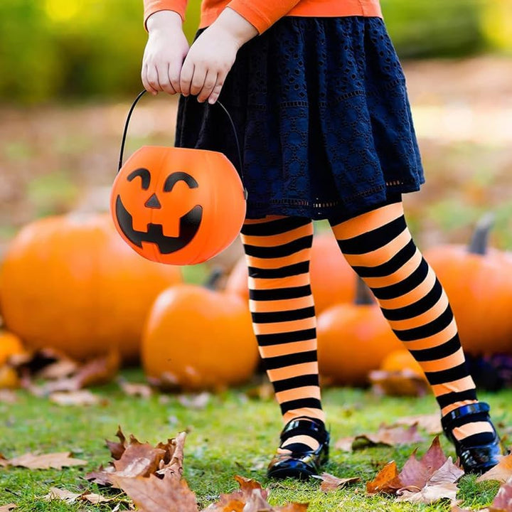 BESTOYARD 6 Stück Halloween Süssigkeiten Eimer mit Griff Kürbis Design Behälter Dekoration für Hallo