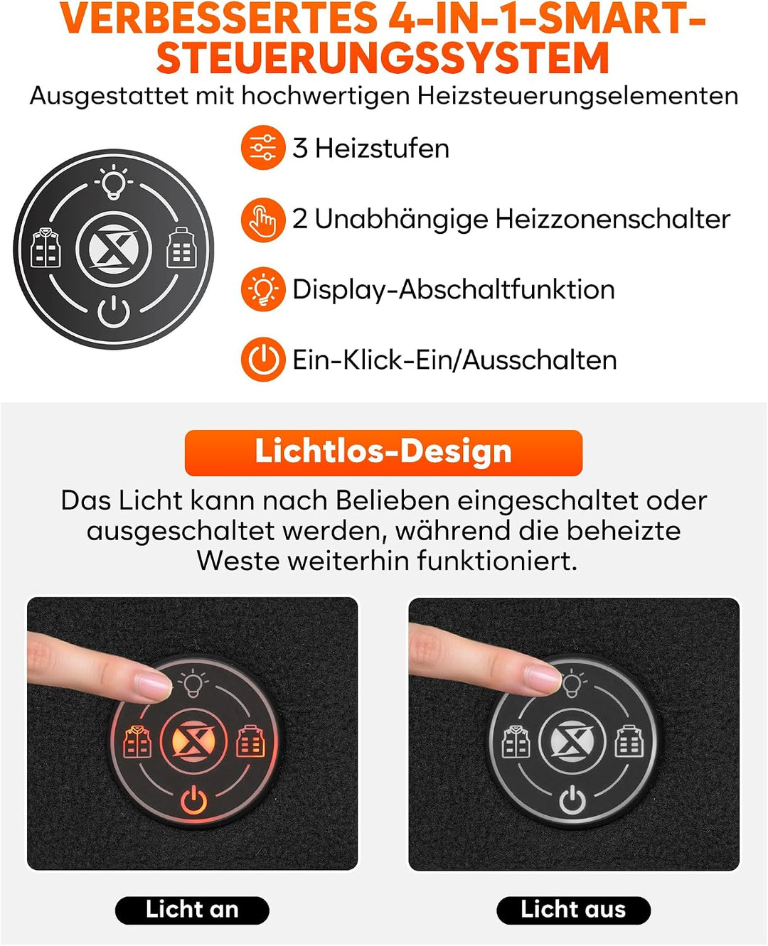 Heizweste Fleece Damen mit 16000mAh Akku, Leichte Beheizbare Weste XS, XS