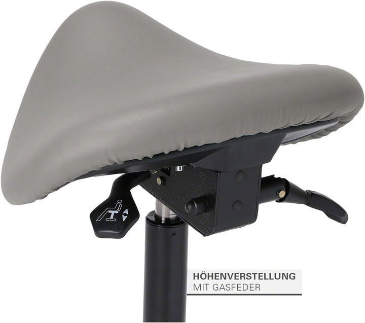 Sport-Tec Sattelhocker Standard mit Polster und Rollen, Rollhocker, Arbeitshocker Grau, Grau
