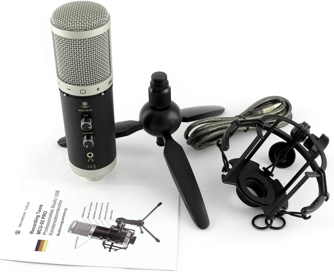 MCU-02 Pro Profi Plug-and-Play Kondensator Mikrofon, PC Laptop Aufnahmemikrofon Kardioid Studio, Vid
