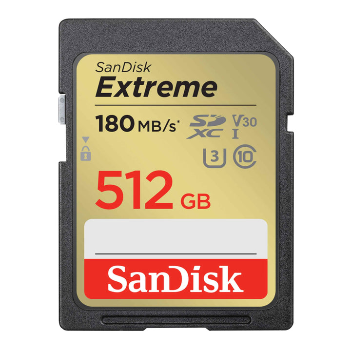 SanDisk Extreme SDXC UHS-I Speicherkarte 512 GB (V30, 180 MB/s Übertragung, U3, 4K UHD Videos, SanDi