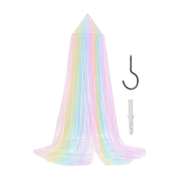 Mädchen Bett Baldachin Prinzessin Regenbogen Niedliches Atmungsaktives | Spielzelt und Schlafzimmerd