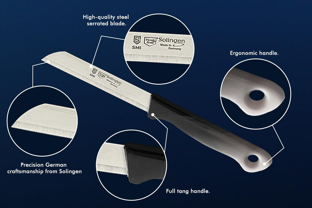 SMI Solingen Messer Set Gemüsemesser Schälmesser Obstmesser Küchenmesser Allzweckmesser Wellenschlif