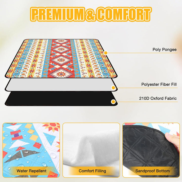 Picknickdecke wasserdicht,Extra grosse Picknickmatte 200x200 cm, sandabweisend waschbar Camping Stra