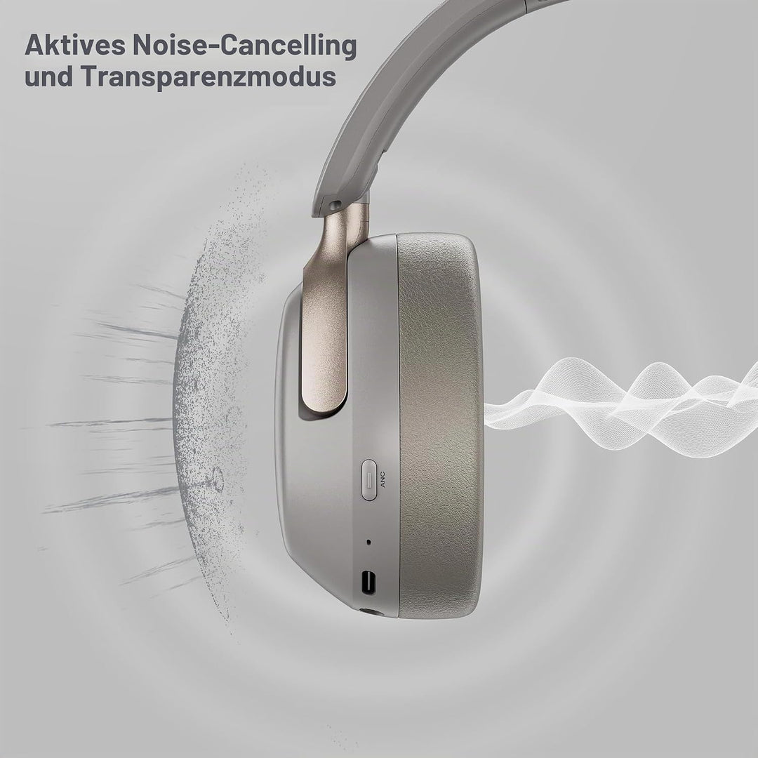 LORELEI QC30 Hybrid-Kopfhörer mit aktiver Geräuschunterdrückung, kabellose Over-Ear-Headsets, 60 Stu