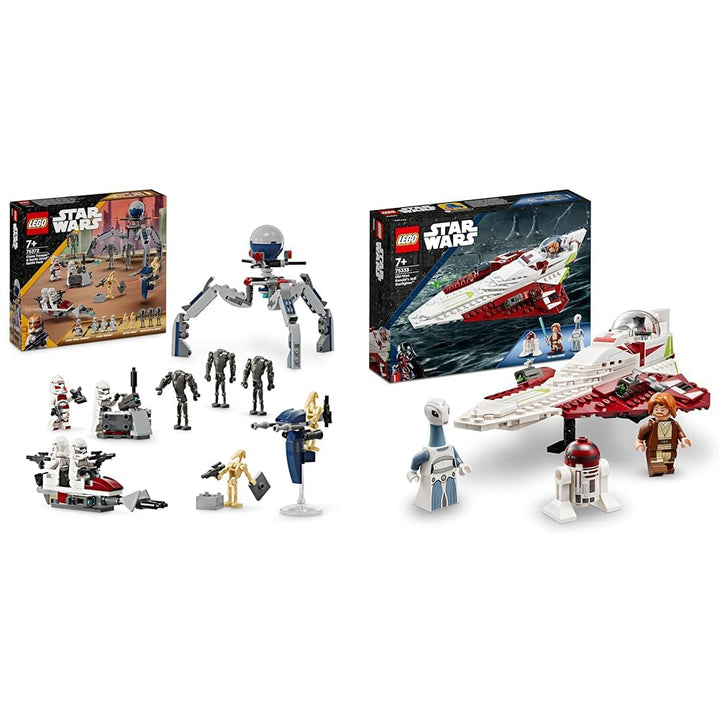 LEGO Star Wars Obi-Wan Kenobis Jedi Starfighter, Spielzeug zum Bauen mit Taun We &amp; Star Wars Clone T