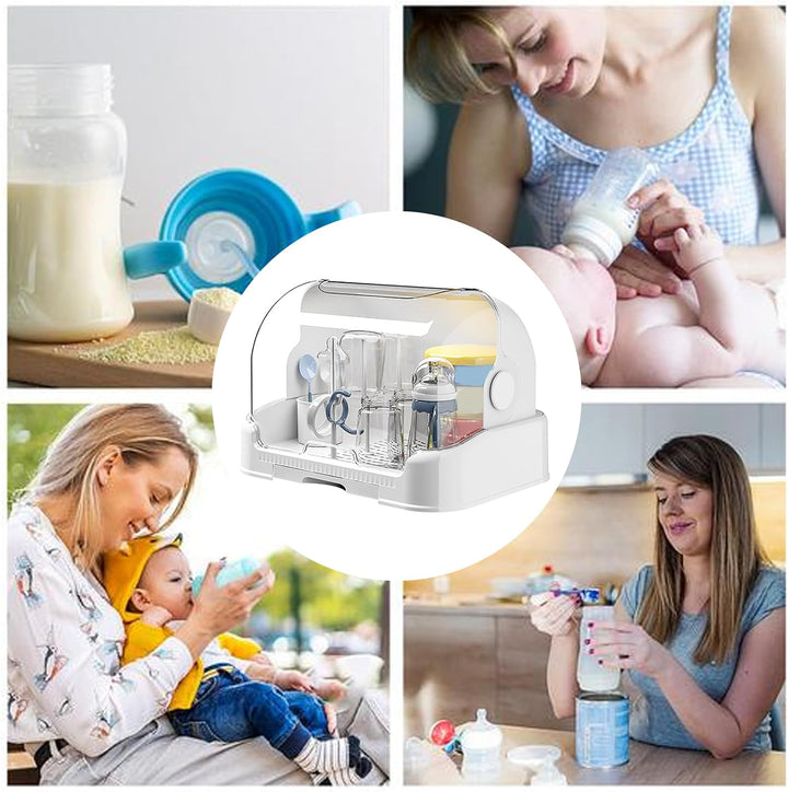 Flaschenregal für Babyflaschen, 31,5 x 25,5 x 25 cm, grosser Aufbewahrungs-Organizer für Babyflasche