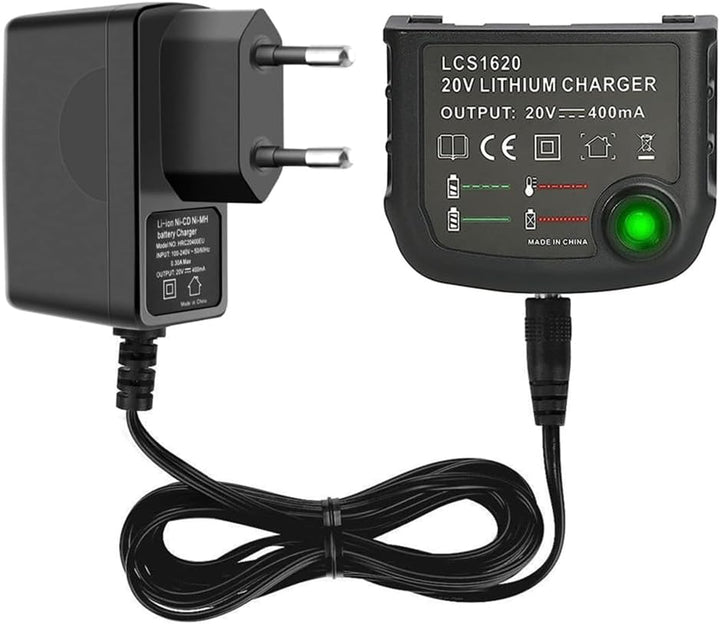 18V/20V Ladegerät Kompatibel mit Black &amp; Decker, XPJBKC Lithium-Akku Ladegerät für Black und Decker