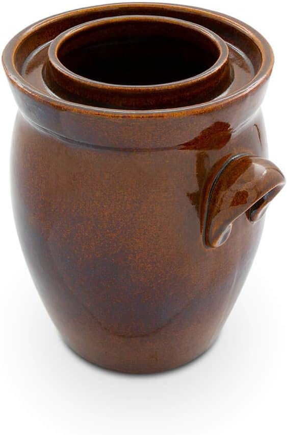 Original K&amp;K Gärtopf 5,0 Liter - Form II - inkl. Beschwerungsstein und Deckel