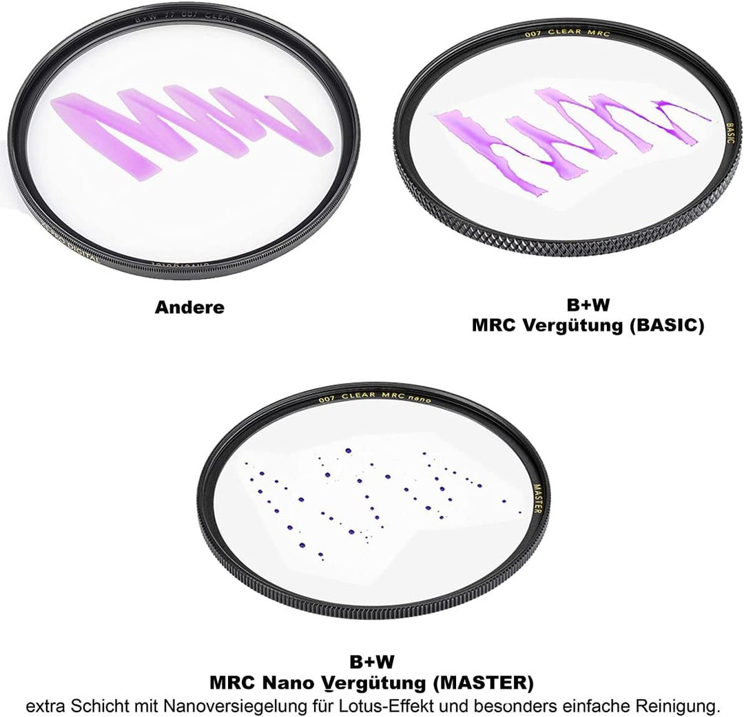 B+W Graufilter ND 3,0 MRC Nano Master 58mm (16x vergütet, Slim, Premium)