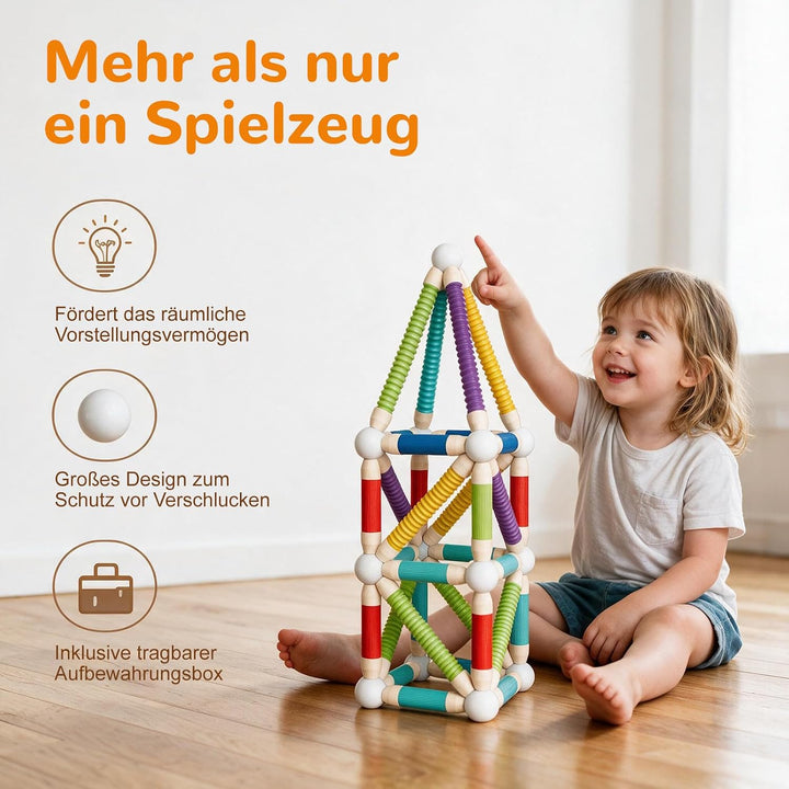 Mostop 45PCS Teleskopierbare Flexible Magnetische Baustäbchen