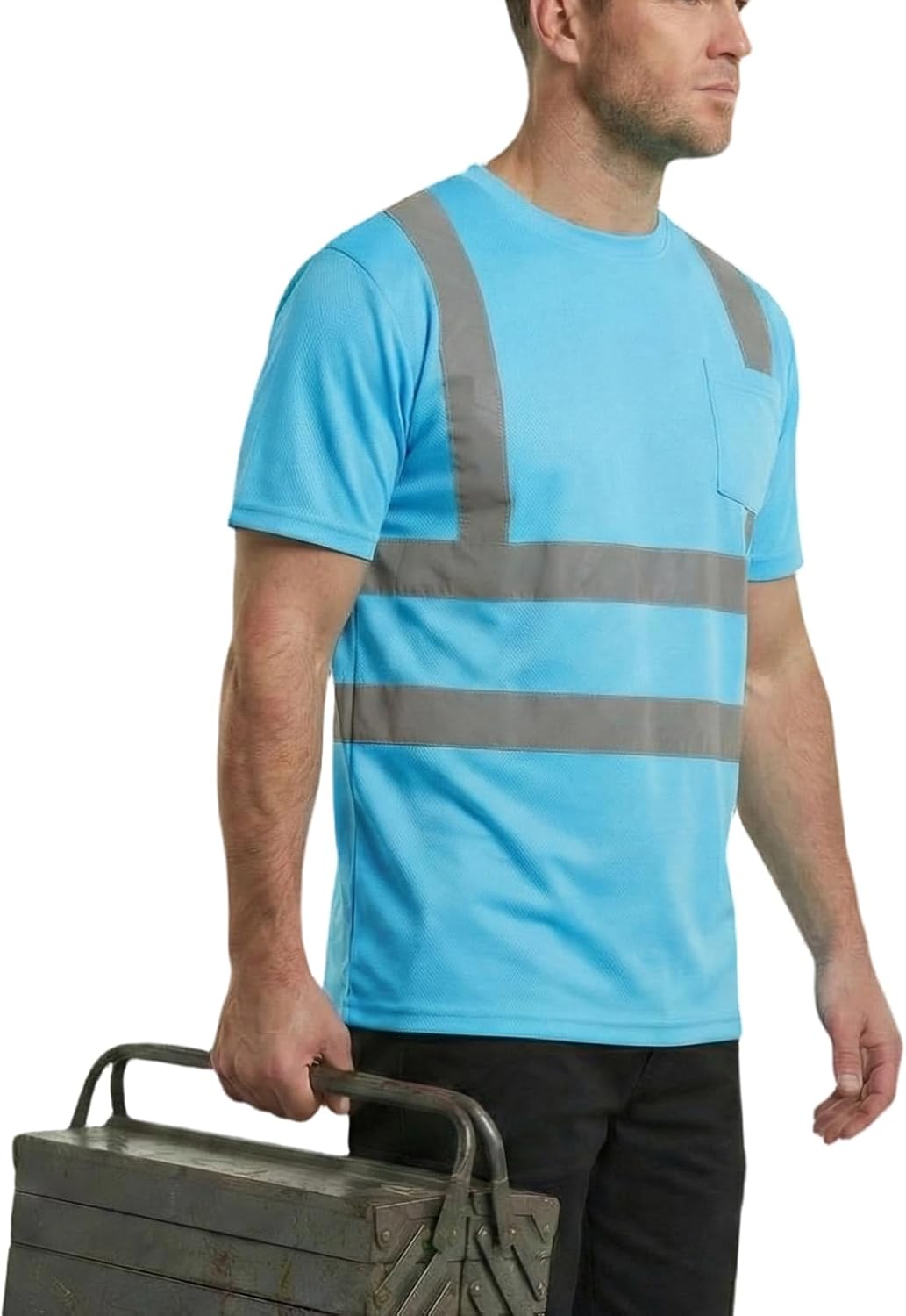 HYCOPROT Warnschutz T-Shirt Warnweste Reflektierend Warnweste Atmungsaktiv Leicht Kurzarmshirt Kurza