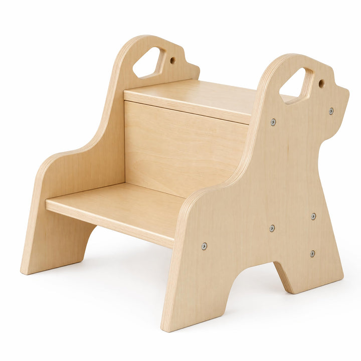 Tritthocker für Kinder - 2-Stufig Hocker Kinderschemel, mit Antirutschmatte und Griff, Multifunktion