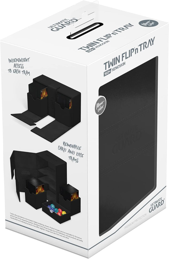 Ultimate Guard UGD011234 Twin Flip`n`Tray 160+ XenoSkin Monocolor Schwarz Kartenbox, Schwarz