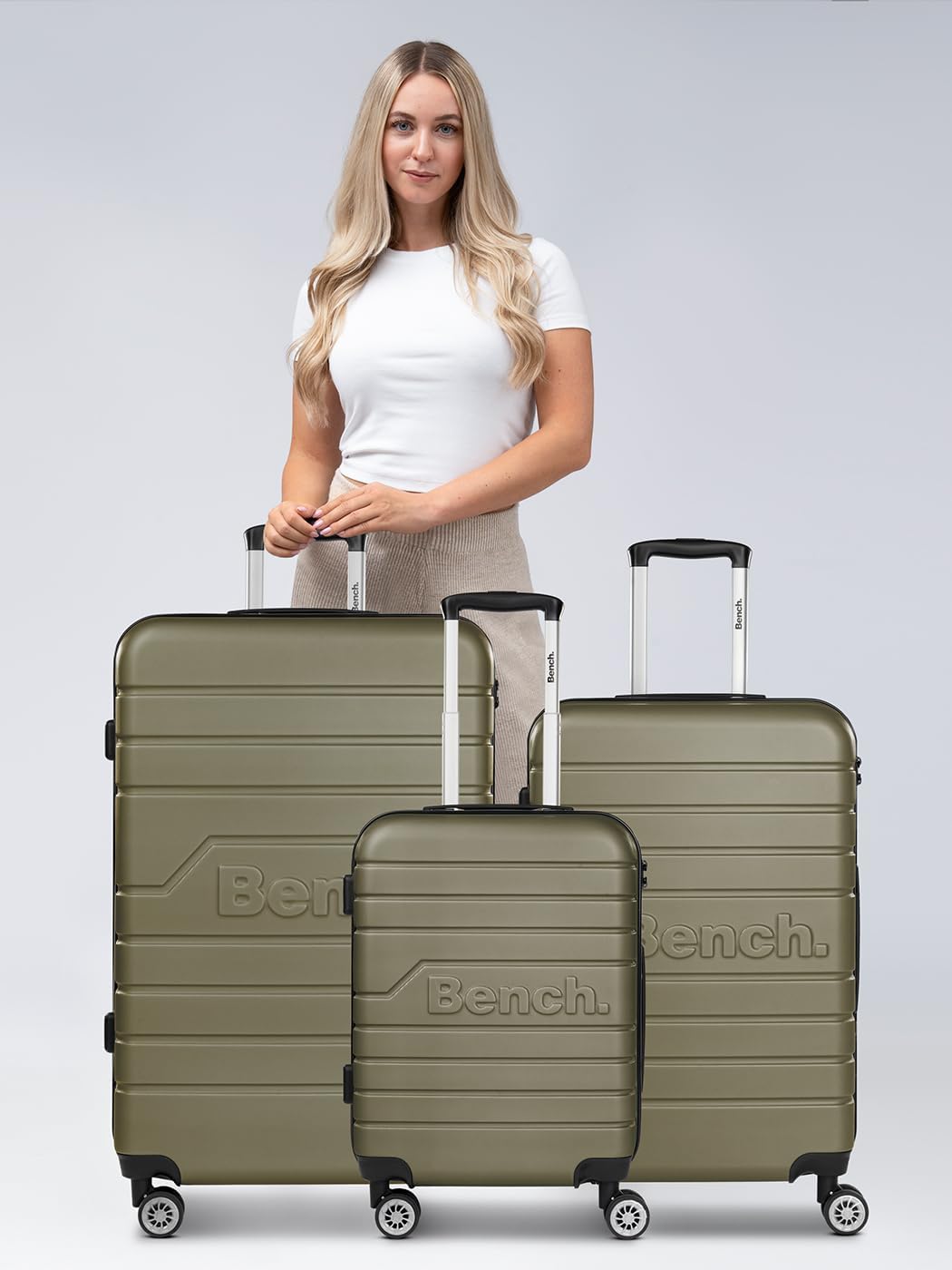 Bench Hartgepäck Koffer-Set 3-teilig | Reise-Trolleys aus hochwertigem, robustem ABS Material | für