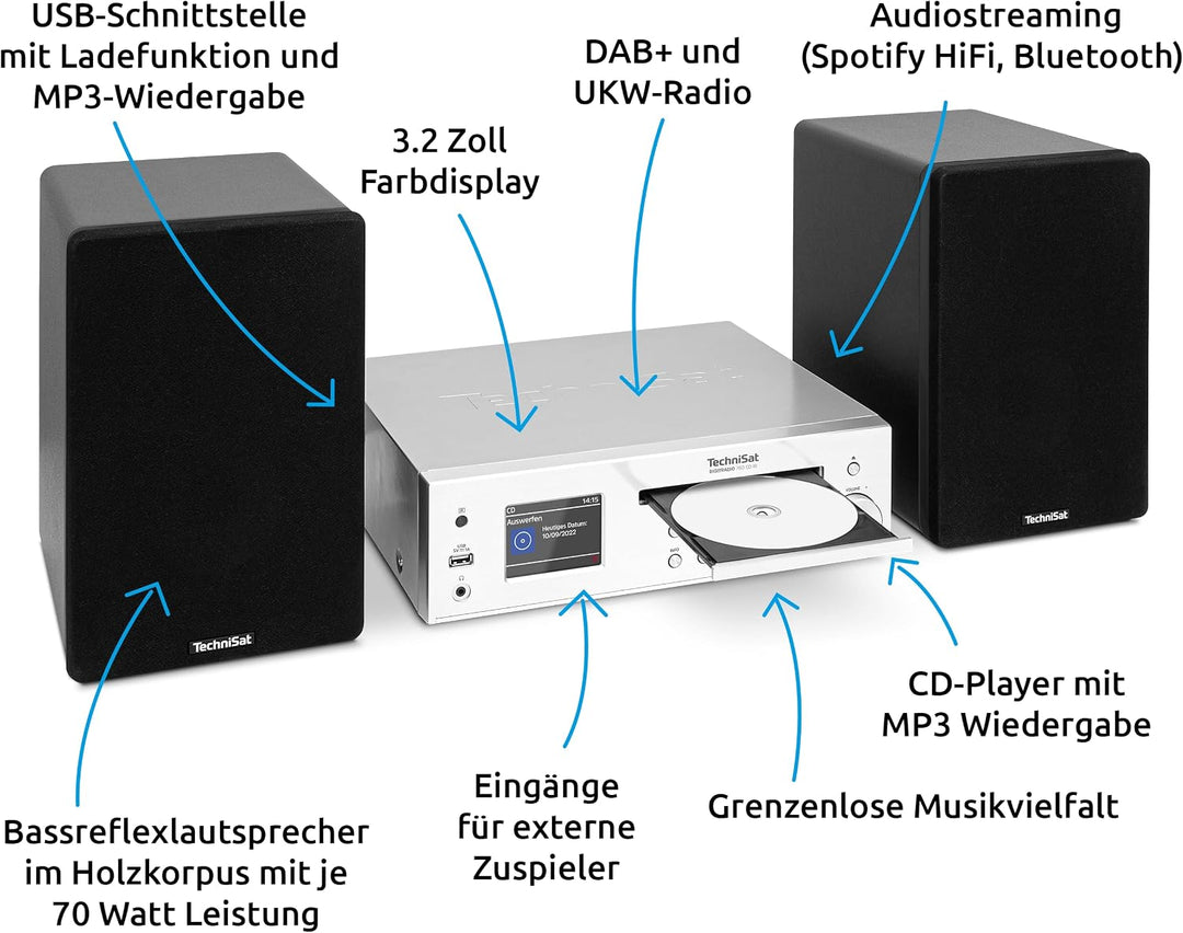 TechniSat DIGITRADIO 760 CD IR –Kompakte Premium Stereoanlage (Internetradio, DAB+, UKW, CD-Player,