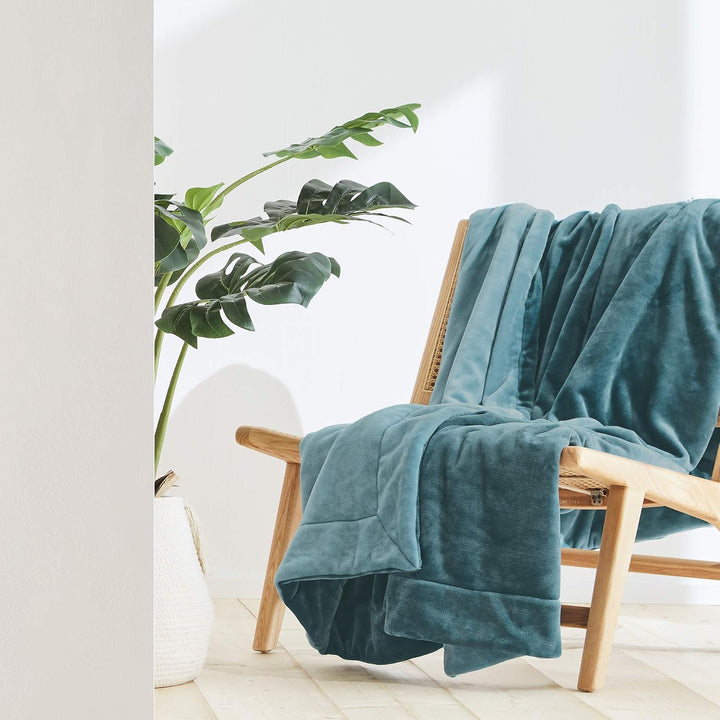 s.Oliver Doublesoft Kuscheldecke 150x200 - super kuschelig &amp; warm, Polyesterflausch Decke Petrol bla