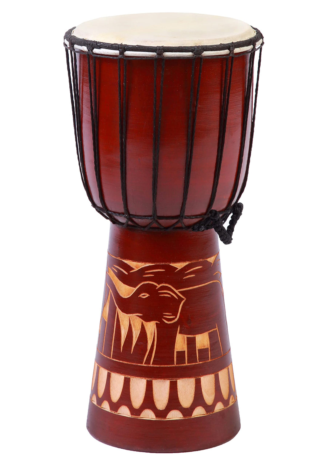 40cm Grosse Djembe Trommel Bongo Drum Elefant Braun Fair Trade Top Klang