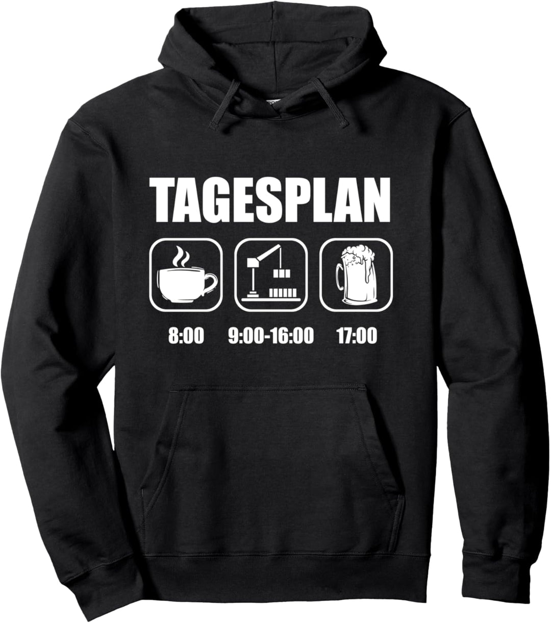 Kranfahrer Kran Bauarbeiter - Tagesplan Kräne Kranführer Pullover Hoodie