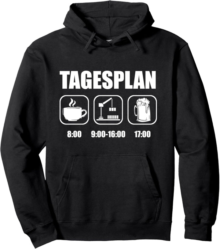 Kranfahrer Kran Bauarbeiter - Tagesplan Kräne Kranführer Pullover Hoodie