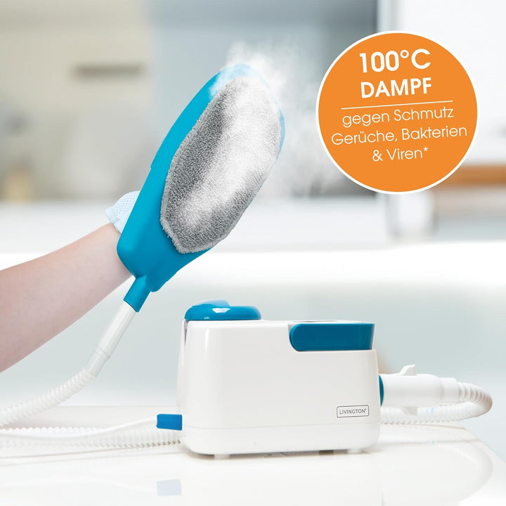 LIVINGTON SteamTouch - Ergonomischer Handdampfreiniger - Dampfreiniger - Entfernt Schmutz mit der Kr