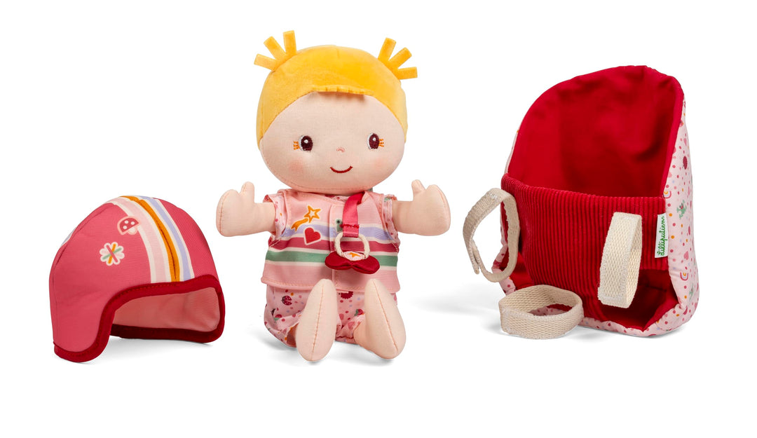 LILLIPUTIENS - Bebe Lena 83633 Fahrradsitz, Himbeerfarben, 23 cm, ab 18 Monaten