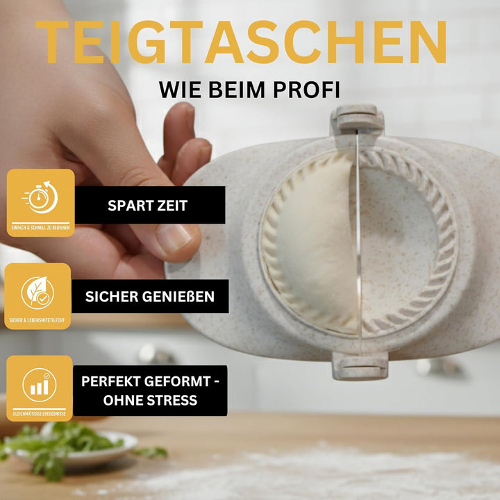 Bergduft Dumpling Maker Set 7-teilig – Teigtaschenformer &amp; Ravioli Former aus Kunststoff mit Edelsta