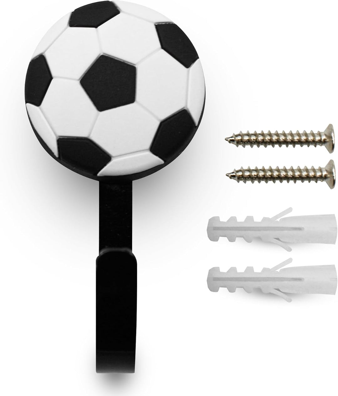 DOJA Barcelona | Möbelknöpfe Kinder + Kinderkleiderbügel | 8 Schrankknöpfe Kinder Fussball und 8 Kin