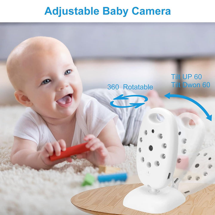 Babyphone Wireless Live Kamera Babyphone 2.4GHZ mit 2-Wege Audio/2"LCD-Bildschirm/Baby Haustier Vide