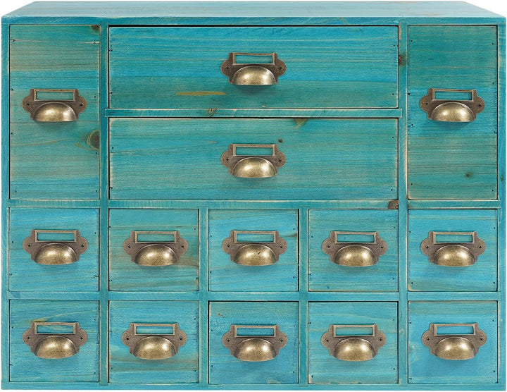 Schubladenbox Holz, Desktop Schreibtisch Organizer Schubladen Organizer mit 14 Schubladen, Aufbewahr
