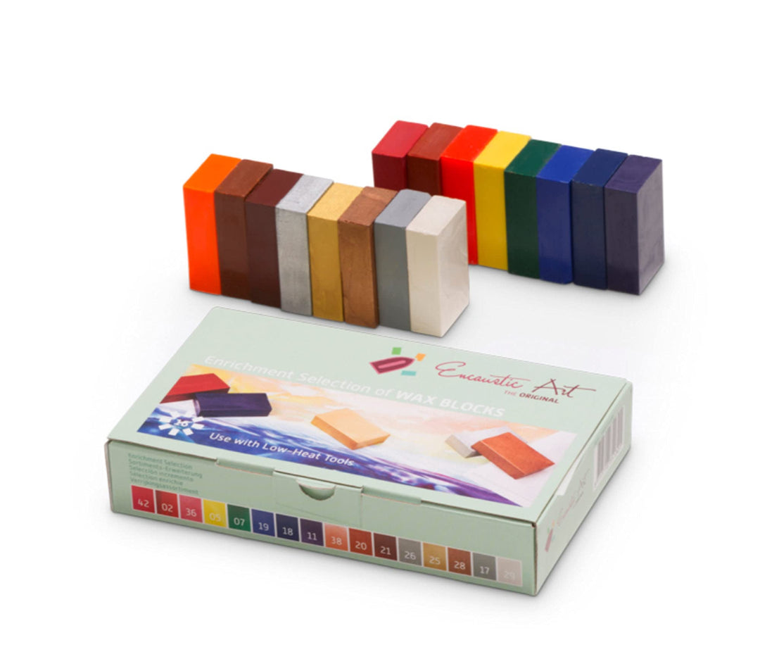 Encause Wachsblock-Set, 16 Wachsblöcke, Blau, Gold, Grau, Silber