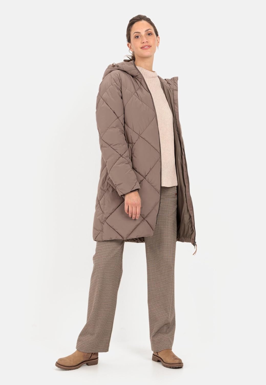 camel active Damen Steppmantel aus recyceltem Polyester Braun womenswear-46