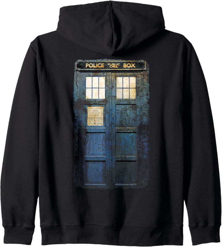 Doctor Who Cosplay Tardis Distressed Kapuzenjacke
