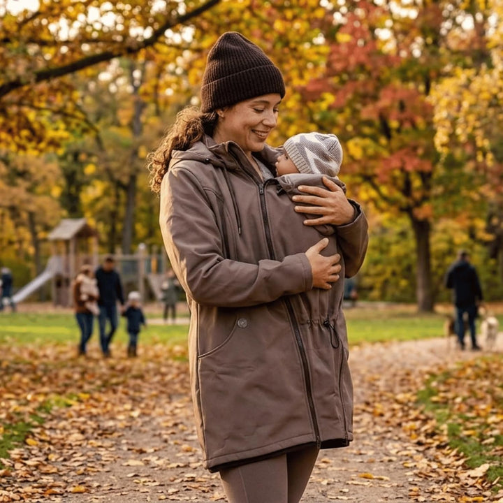 Viva la Mama – Allwetter Funktionsjacke für Mama und Baby, Umstandsjacke + Tragejacke - MELLORY L Vo