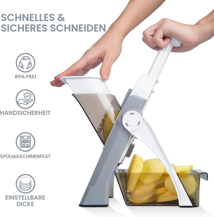 SUPMAKIN Sicherer Gemüsehobel für die Küche, verstellbarer Kartoffelschneider, Mandolinen-Lebensmitt