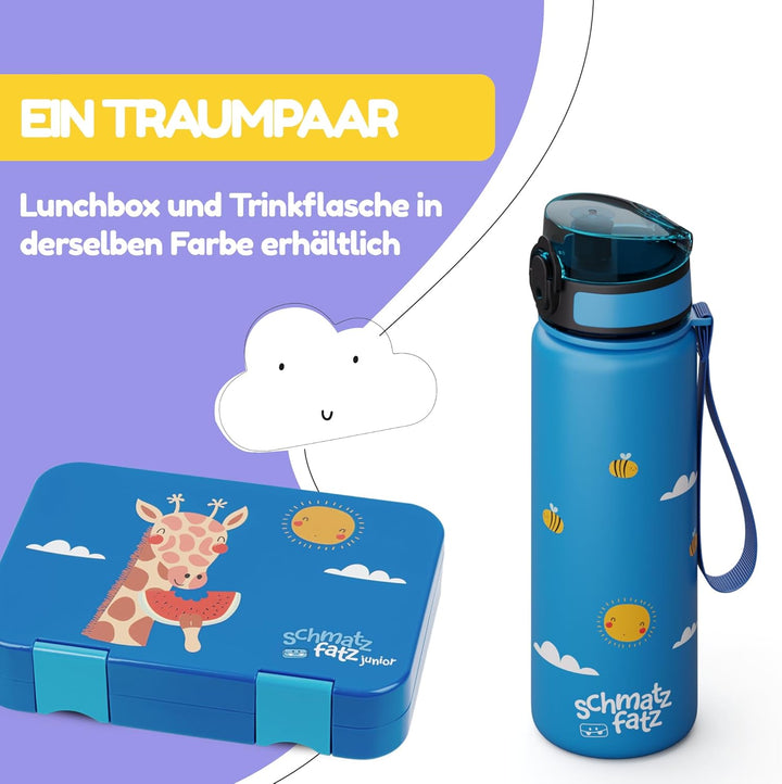 Schmatzfatz Trinkflasche Kinder 500ml - Auslaufsicher, BPA-frei, 1-Klick-Verschluss, Tritan, Kinderf