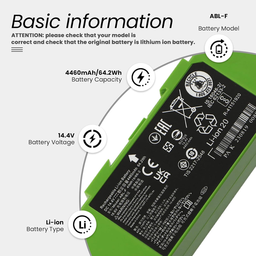 ANTIEE ABL-F Ersatzakku für iRobot Roomba i6 i4 Plus i4+ i3 i3+, ABL-F