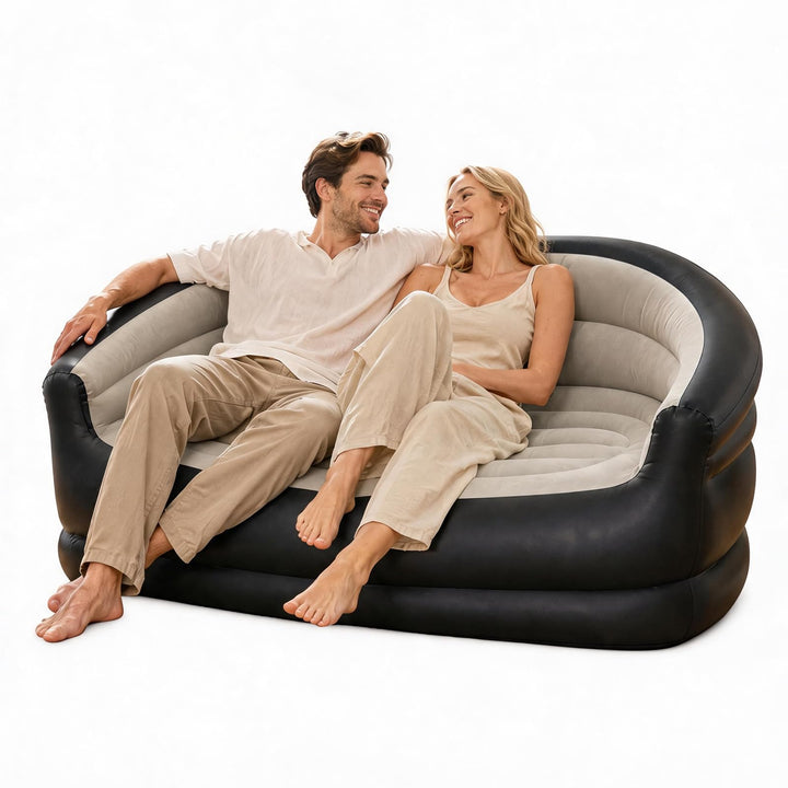 2-Sitzer Aufblasbares Sofa 140x84x70 cm, Komfortable Tragbare Luftsofa, Couch Aufblasbar, Blas-Sofa