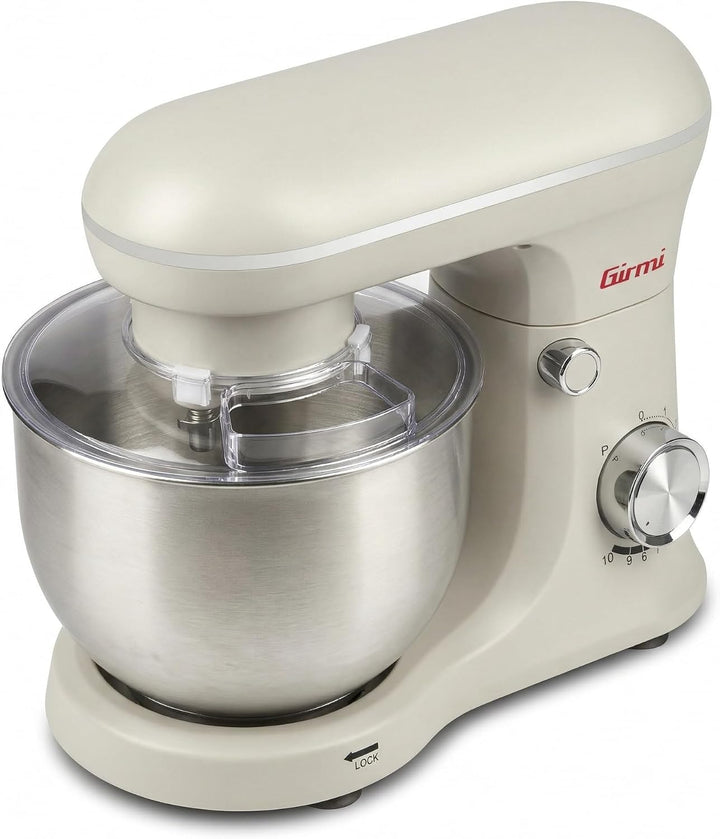 Girmi IM21W Gastronomo 5 l Planetenrührmaschine, 1500 W (max), Behälter aus Edelstahl 5 l mit Spritz