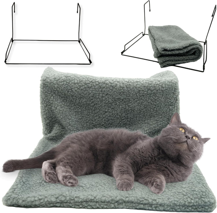 Hängematte Heizung Fenster - Fleecebett Katze - Grau
