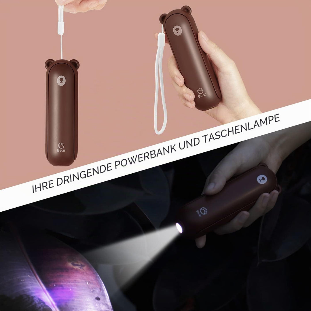 JISULIFE Handventilator Mini Ventilator 3 IN 1, mit 4500 mAh Powerbank USB Akku Klein Ventilator, Ba