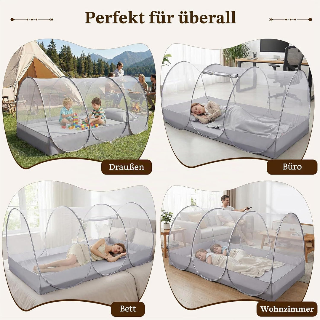 Pop-up Moskitonetz, 190 x 90 x 90cm Ultraleichtes Faltbares Moskitonetz für Outdoor Indoor, Gross Tr