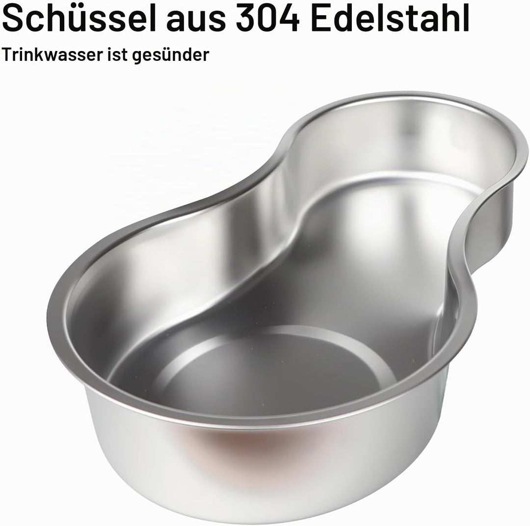 Sfozstra 5L Trinkbrunnen f. Hunde - Edelstahl, standsicher | Schwerkraftbetrieben, 5L, rutschfester