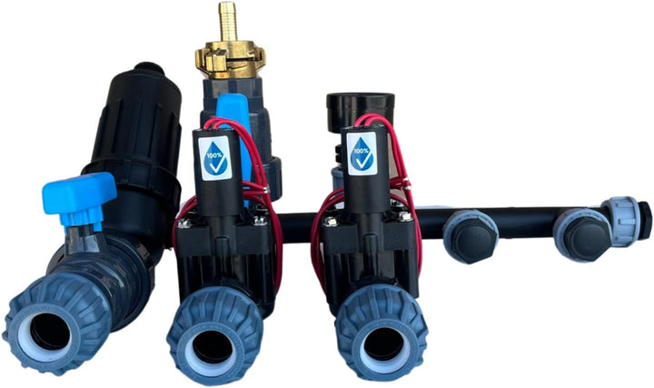 Kopfstation mit 2, 3 oder 4 Hunter PGV Magnetventilen + vorgebohrter Ventilbox, Grösse der Klemmkupp