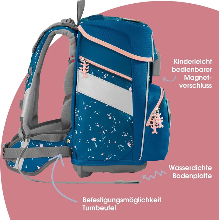 Step by Step Schulranzen-Set SPACE Wild Horse Ronja, 5-teilig, blau, Pferde-Design, ergonomischer To